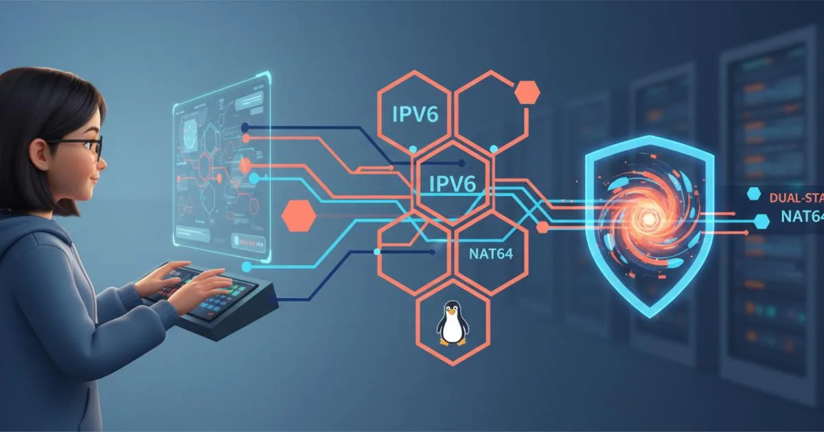 Налаштування IPv6 на Linux-сервері: dual-stack, firewall і NAT64