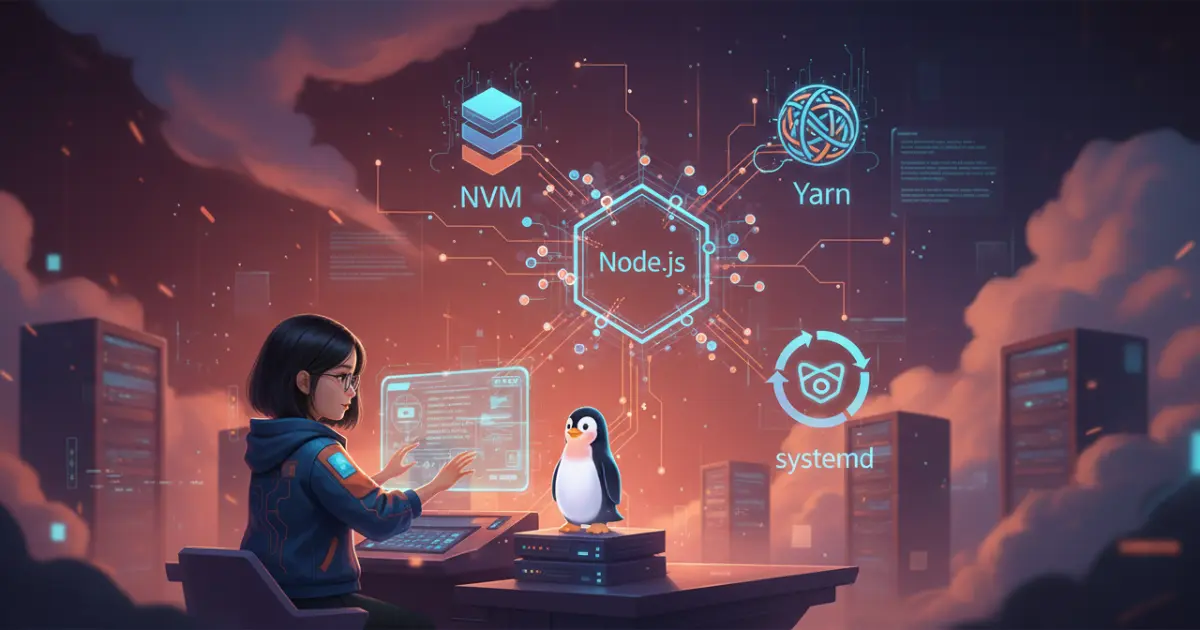 Локальне середовище Node.js у Linux: NVM, Yarn, Docker і автозапуск через systemd